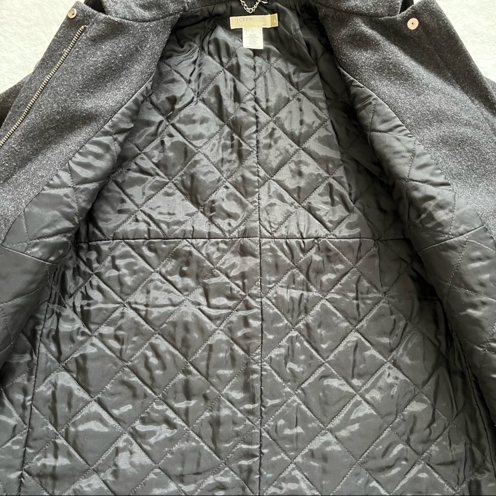 J. CREW WOOL BLEND LONG LINE JACKET Size Small Charcoal Gray Minimalist Chic - Picture 4 of 11